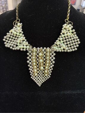 Pam Hiran Anthropologie Collar-style mixed metals and pearl statement necklace